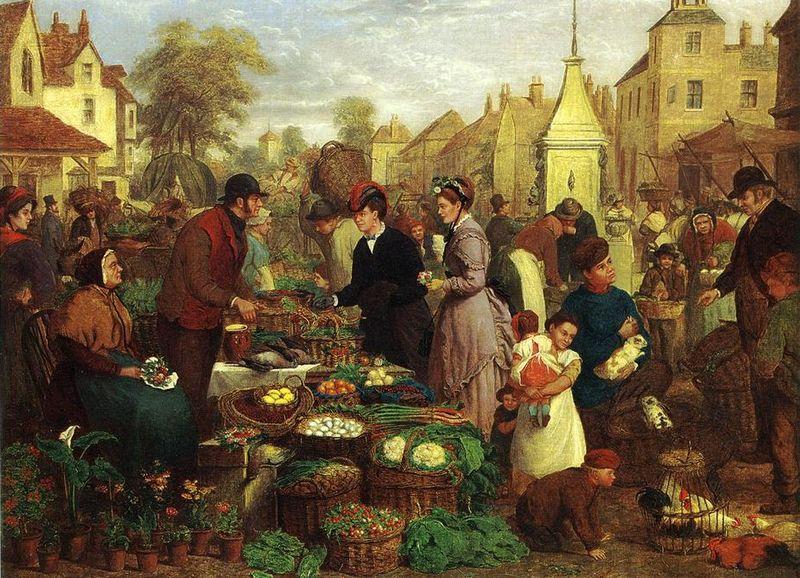 Henry Charles Bryant Market Day France oil painting art
